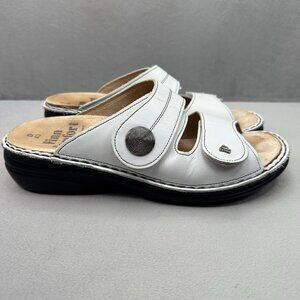 Womens 9-9.5 / EU 40 Finn Comfort Sansibar Sandals Nappa White Leather Slides